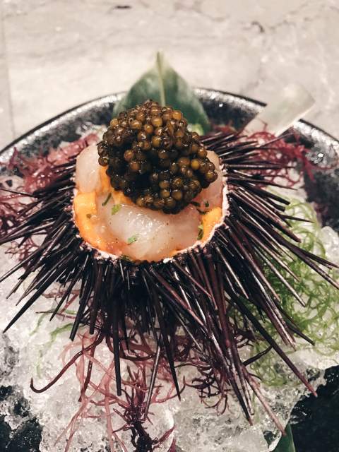 Waku Ghin_Marinated Botan Shrimp with Sea Urchin &amp; Oscietra Caviar
